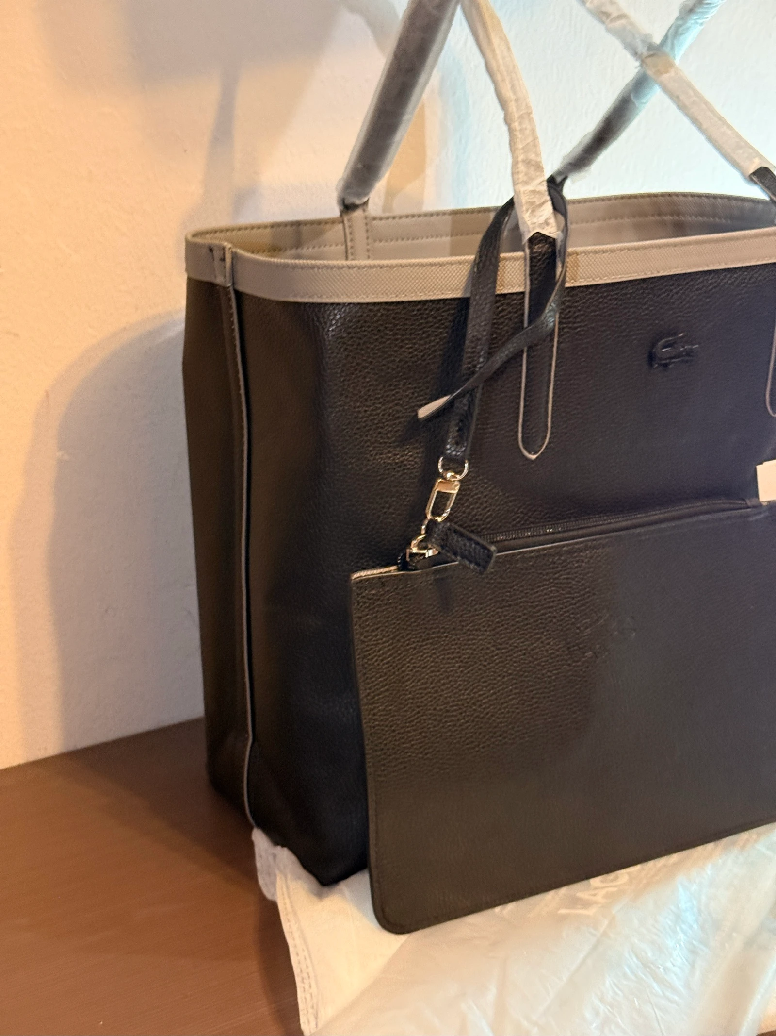 Lacoste reversible tote bag - Gray and Black – photo 10